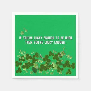 Irish quote with shamrocks napkin