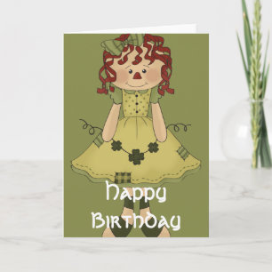 Irish RagDoll d3 Happy March Birthday Card