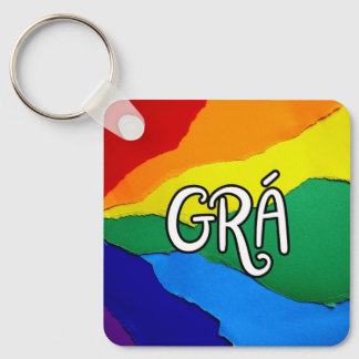 Irish Rainbow Love - Grá means love Keychain