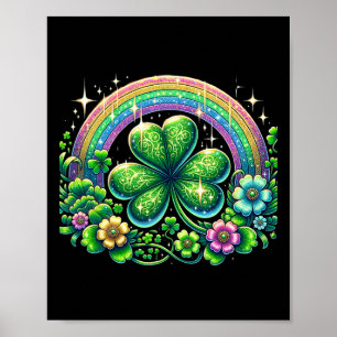 Irish Rainbow Shamrock St Patricks Day Ireland Rai Poster