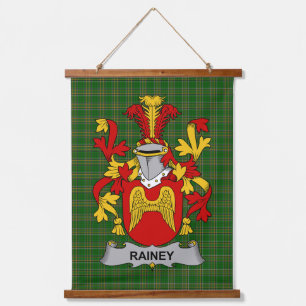 Irish Rainey Coat of Arms Family Crest Hanging Tapestry