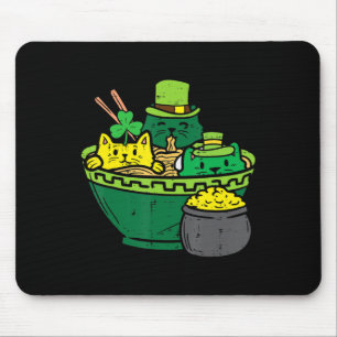 Irish Ramen Cats Cute Anime St Patricks Day Women Mouse Pad
