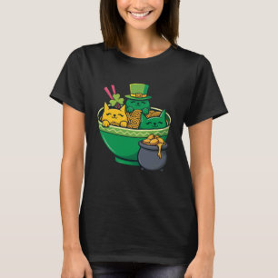 Irish Ramen Cats Cute Anime St Patricks Day Women T-Shirt