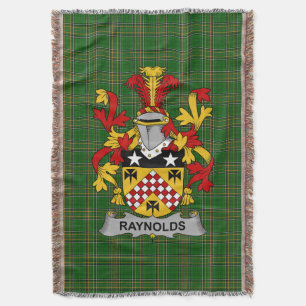 Irish Raynolds Coat of Arms Family Crest Ireland Throw Blanket