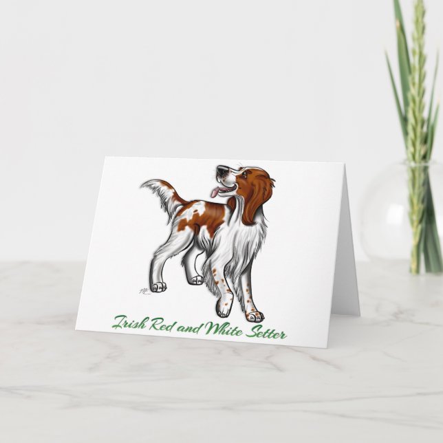 Irish Red and White Setter Card (Front)
