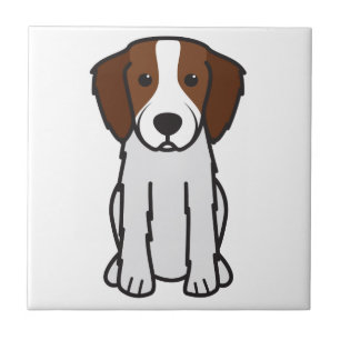 Irish Red and White Setter Dog Cartoon Tile