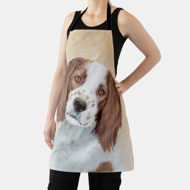 Irish Red and White Setter Painting - Original Art Apron (Insitu)