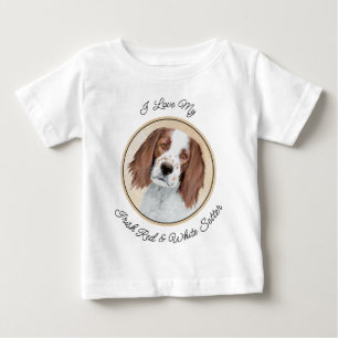 Irish Red and White Setter Painting - Original Art Baby T-Shirt
