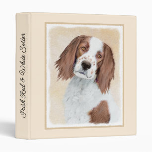 Irish Red and White Setter Painting - Original Art Binder