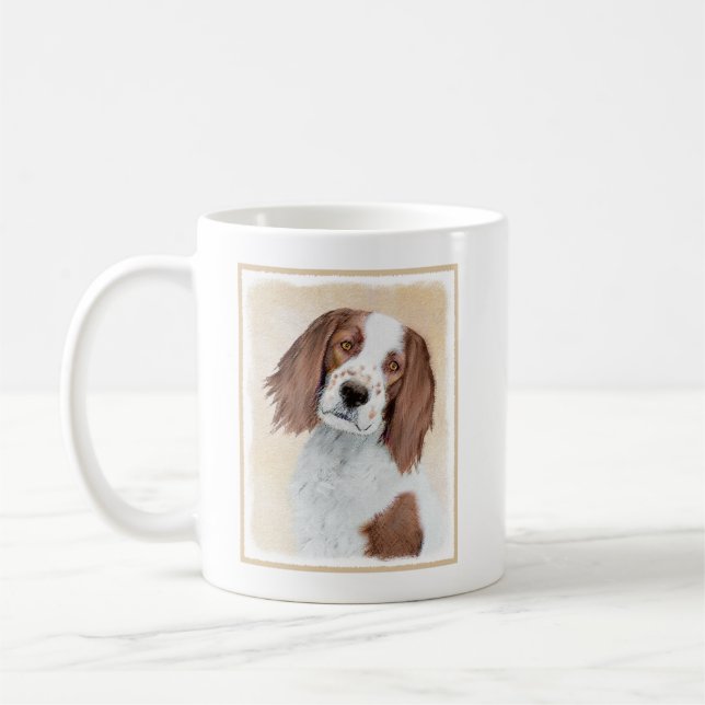 Irish Red and White Setter Painting - Original Art Coffee Mug (Left)