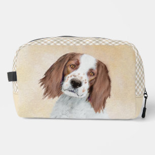 Irish Red and White Setter Painting Original Art Dopp Kit
