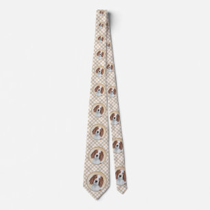 Irish Red and White Setter Painting - Original Art Tie
