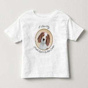Irish Red and White Setter Painting - Original Art Toddler T-shirt