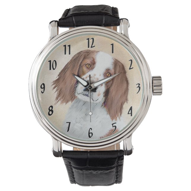 Irish Red and White Setter Painting - Original Art Watch (Front)