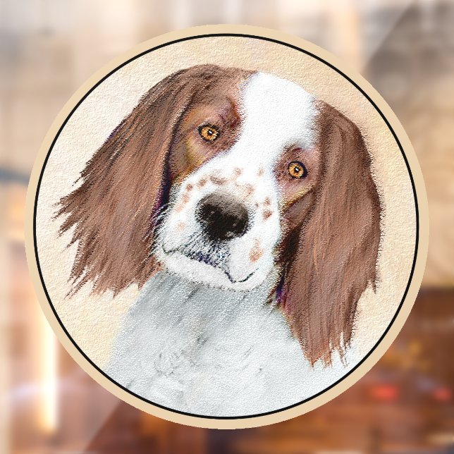 Irish Red and White Setter Painting - Original Art Window Cling (Sheet 2)