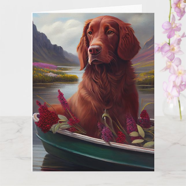 Irish Red on a Paddle: A Scenic Adventure Card (Orchid)