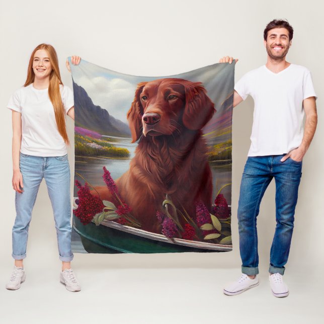 Irish Red on a Paddle: A Scenic Adventure Fleece Blanket (In Situ)