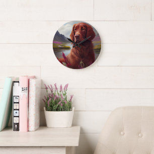 Irish Red on a Paddle: A Scenic Adventure Large Clock