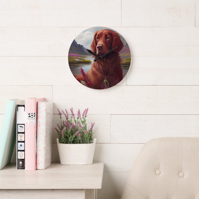 Irish Red on a Paddle: A Scenic Adventure Large Clock (Reading Room)