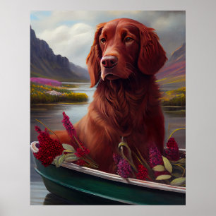 Irish Red on a Paddle: A Scenic Adventure Poster