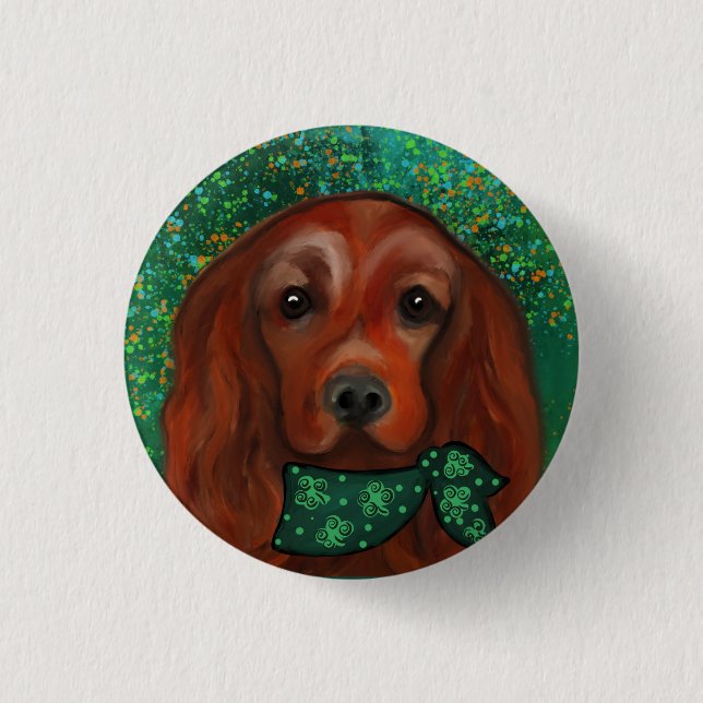Irish Red Setter      1 Inch Round Button (Front)