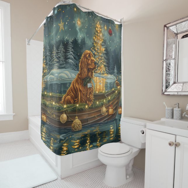 Irish Red Setter Christmas Festive Voyage (In Situ)