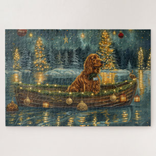 Irish Red Setter Christmas Festive Voyage Jigsaw Puzzle