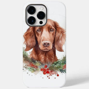 Irish Red Setter Christmas Wreath Festive Pup  Case-Mate iPhone 14 Pro Max Case