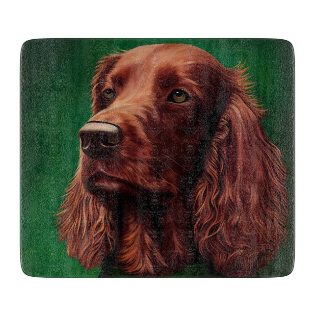 Irish Red Setter Dog in St. Patrick's Day Dress Cutting Board (Front)