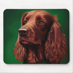 Irish Red Setter Dog in St. Patrick's Day Dress Mouse Pad