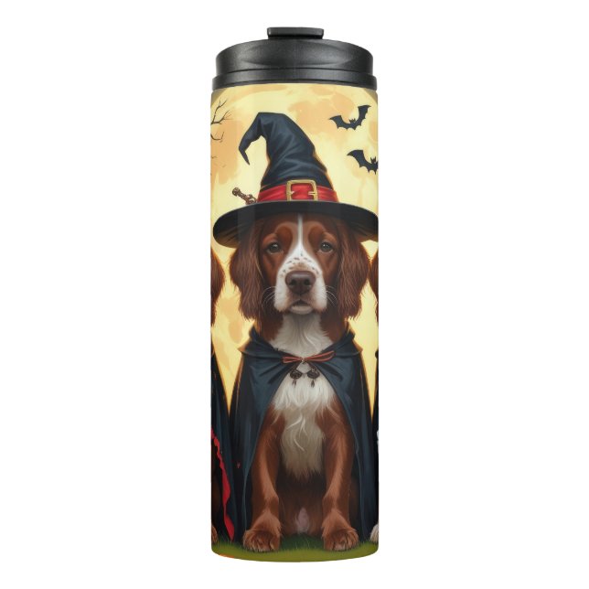 Irish Red Setter Dogs Pumpkin Halloween Funny Thermal Tumbler (Front)