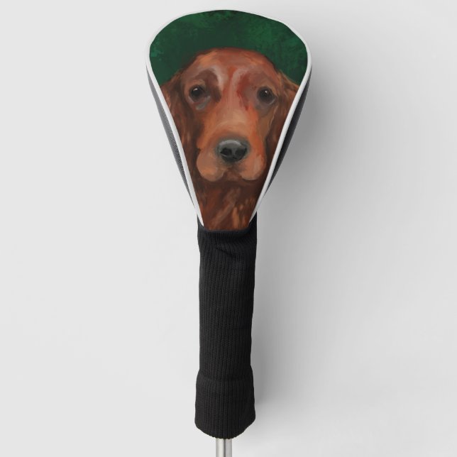 Irish Red Setter Golf Head Cover (Front)