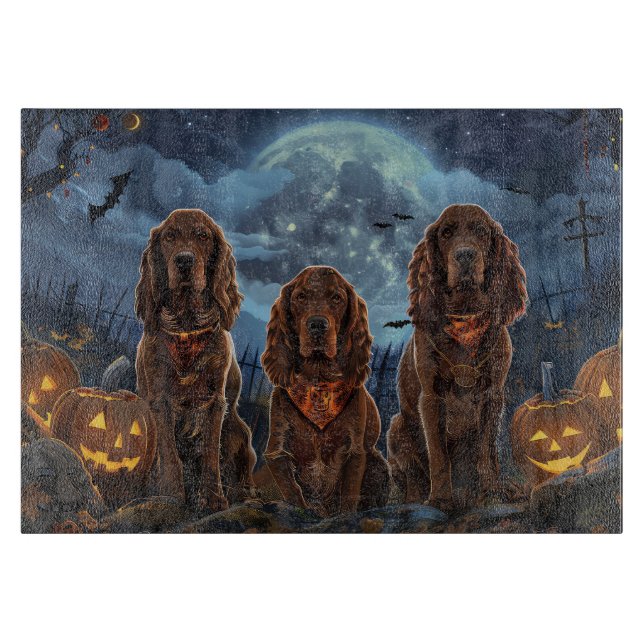 Irish Red Setter Halloween Spooky Cutting Board (Front)