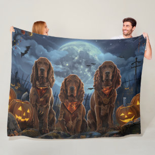 Irish Red Setter Halloween Spooky Fleece Blanket