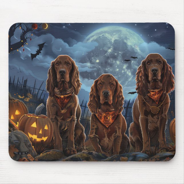 Irish Red Setter Halloween Spooky Mouse Pad (Front)