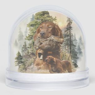 Irish Red Setter, Irish Setter Snowglobe