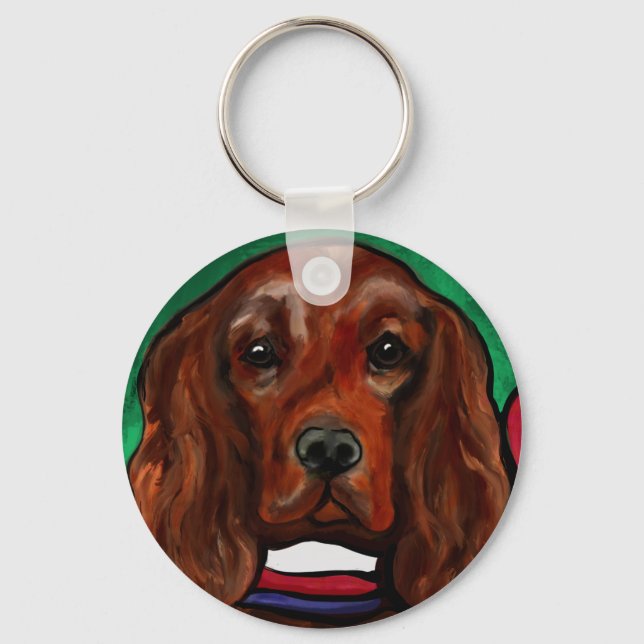 Irish Red Setter  Keychain (Front)