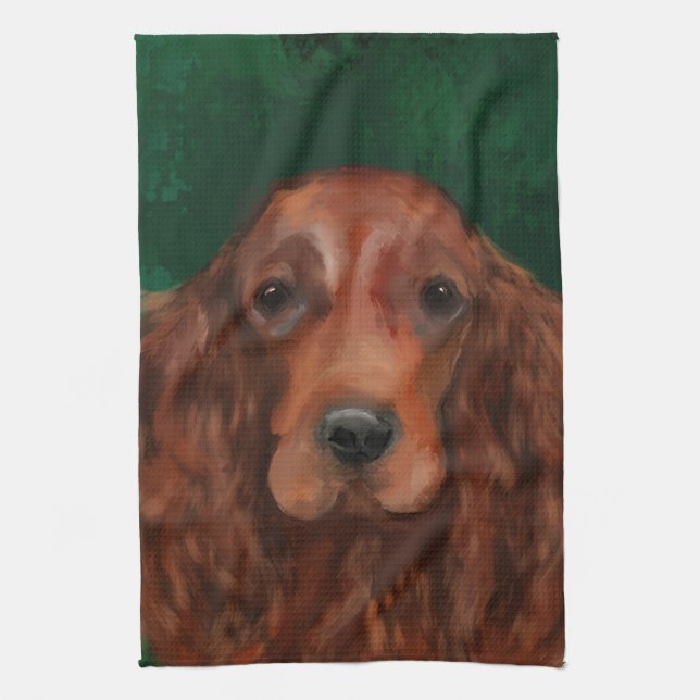 Irish Red Setter Kitchen Towel (Vertical)