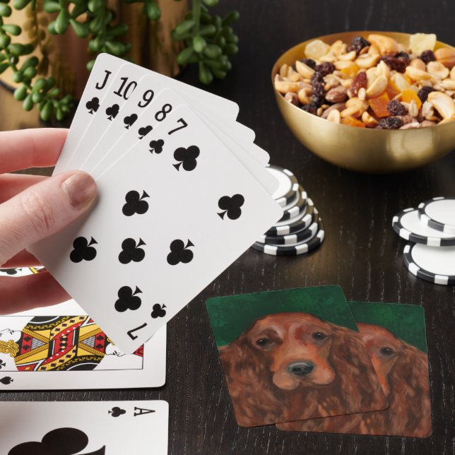 Irish Red Setter Playing Cards (In Situ)