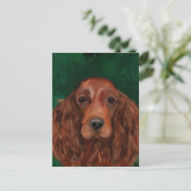 Irish Red Setter Postcard (Standing Front)