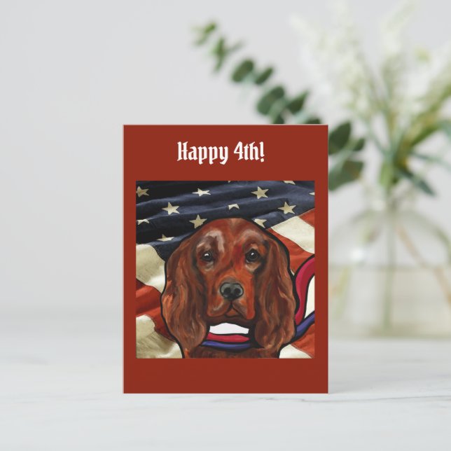 Irish Red Setter    Postcard (Standing Front)