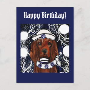 Irish Red Setter    Postcard