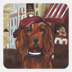 Irish Red Setter    Postcard Square Sticker