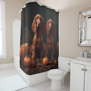 Irish Red Setter Puppy Autumn Delight Pumpkin