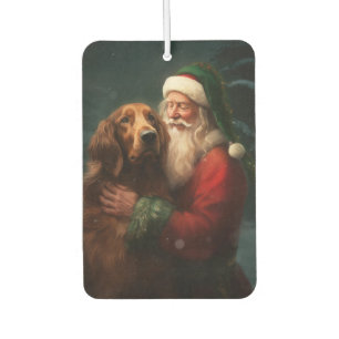Irish Red Setter Santa Claus Festive Christmas Air Freshener