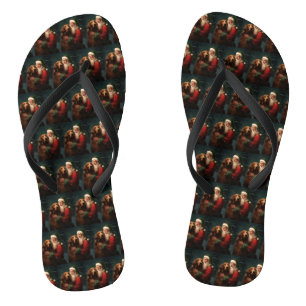 Irish Red Setter Santa Claus Festive Christmas Flip Flops