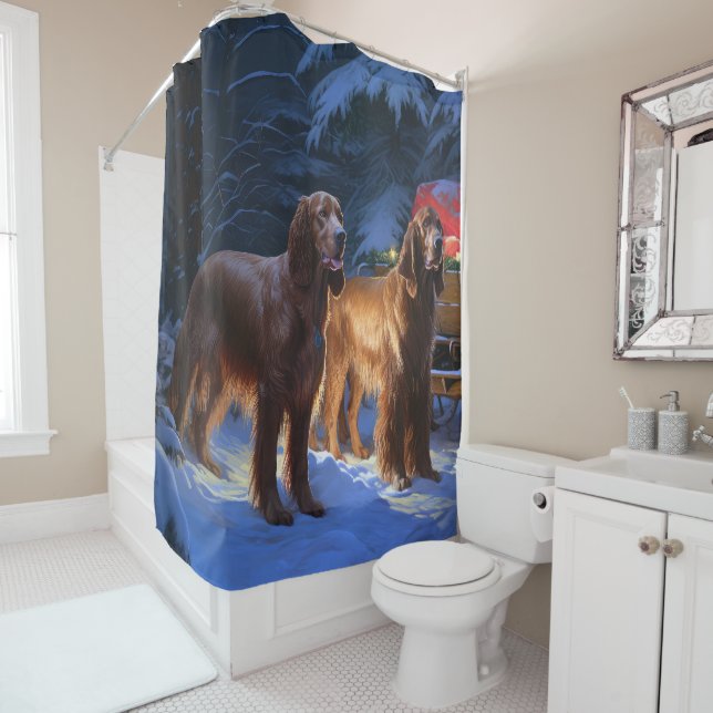 Irish Red Setter Snowy Sleigh Christmas Decor  (In Situ)