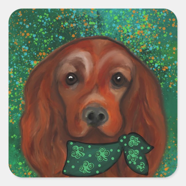 Irish Red Setter         Square Sticker (Front)