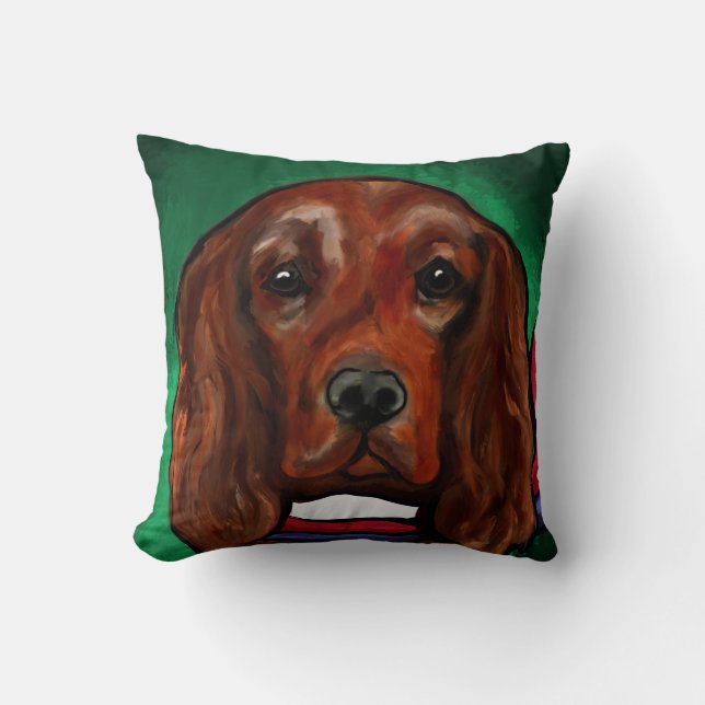 Irish Red Setter  Throw Pillow (Front)