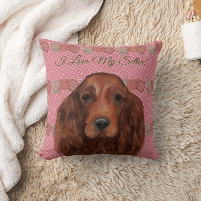 Irish Red Setter       Throw Pillow (Blanket)
